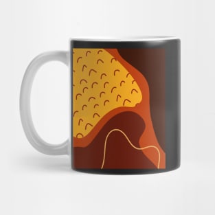 Orange And Black  Sguiggle  Boho Abstract Shapes  Pattern Mug